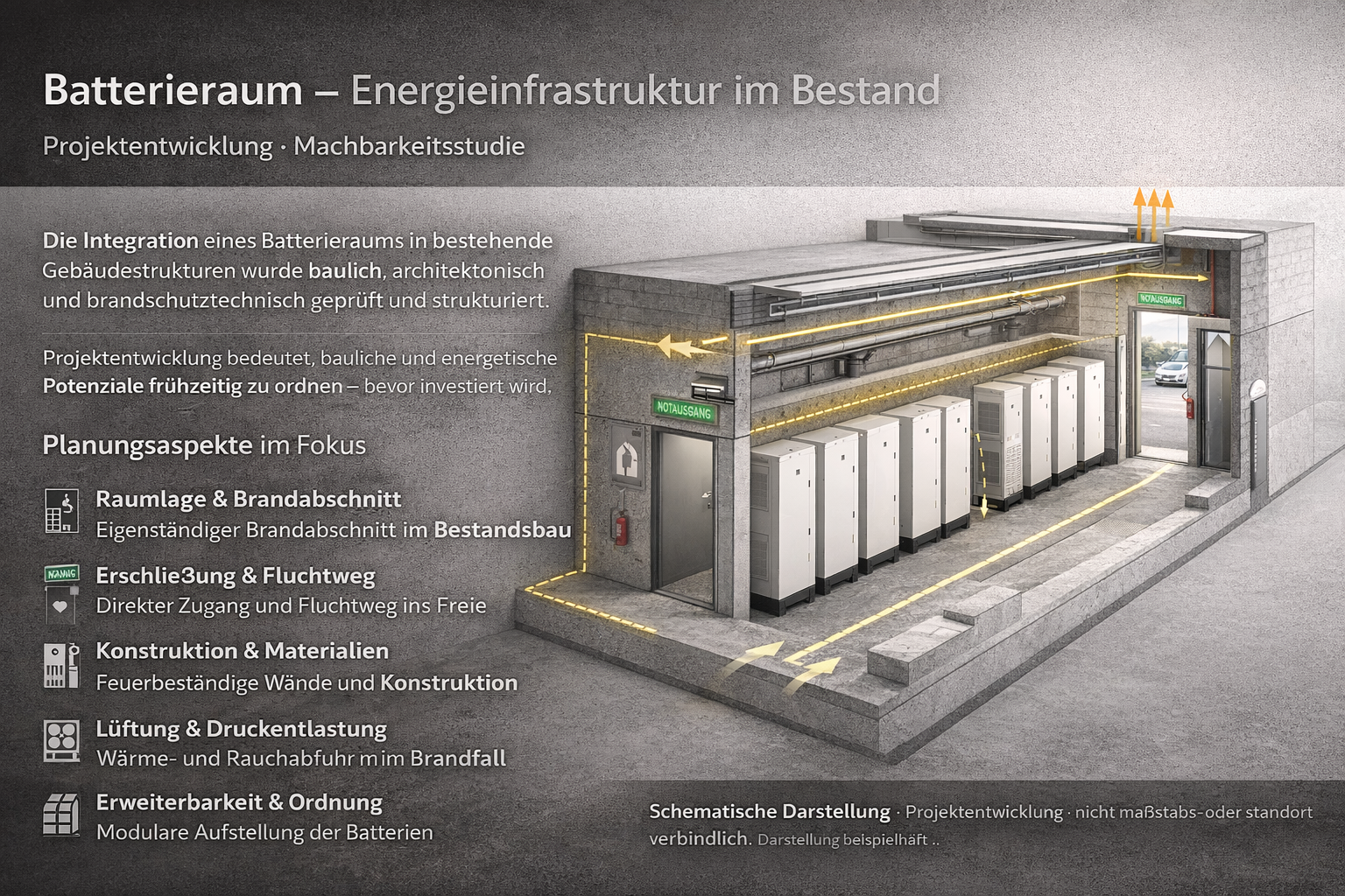 Konzeptlösung für Batterieräume